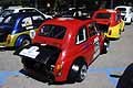 Panoramica retro vettura Fiat 500 racing